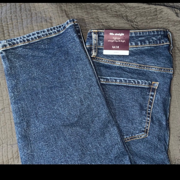 Ava & Viv Womens High Rise Straight Leg Full Jeans Dark Blue,Size 16 - Picture 7 of 7